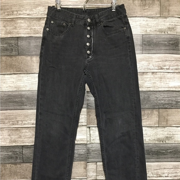 Maison Margiela MM6 Straight Button Fly Jeans Women’s 42 Gray Raw Hem Romania - Picture 5 of 15